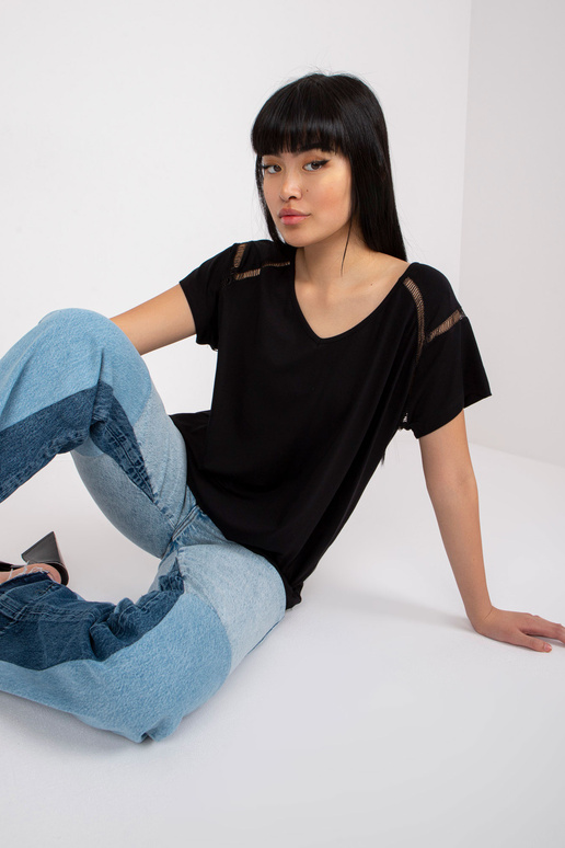 Must viskoosist vabaaja pluus...