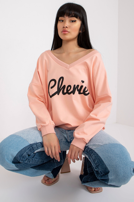 Kahvaturoosa ülisuur trükiga dressipluus