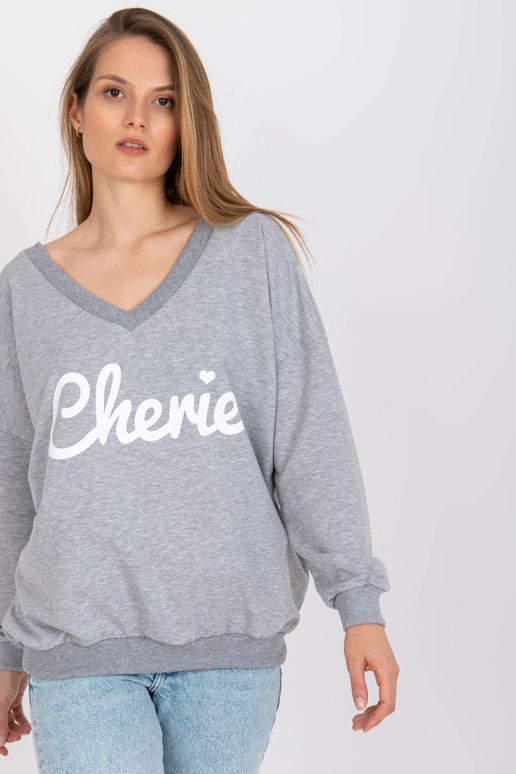 Hall ja valge oversize dressipluus...