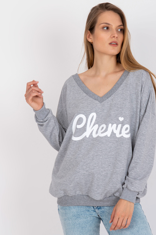 Hall ja valge oversize dressipluus...