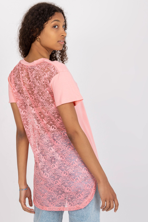 Heleroosa viskoosist pluus, seljal pits