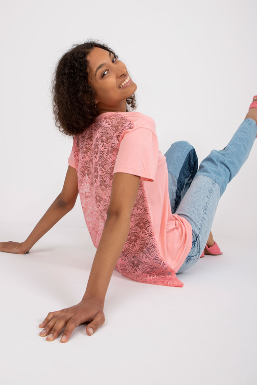 Heleroosa viskoosist pluus, seljal pits