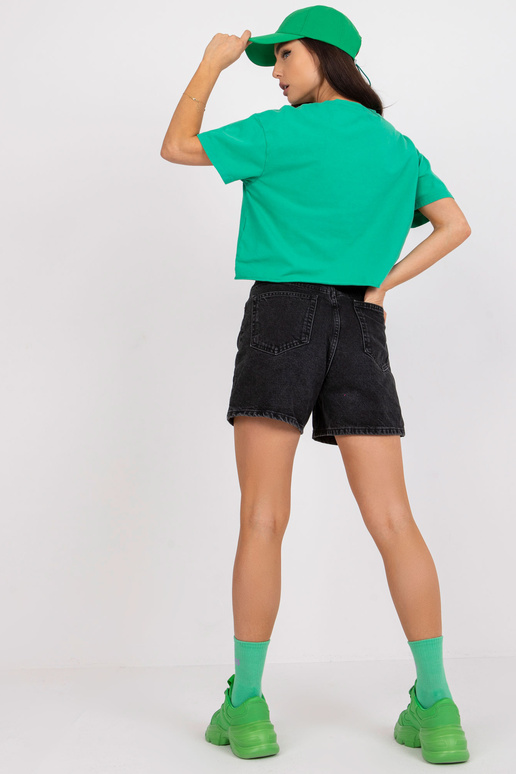 Roheline lühike puuvillase trükiga...