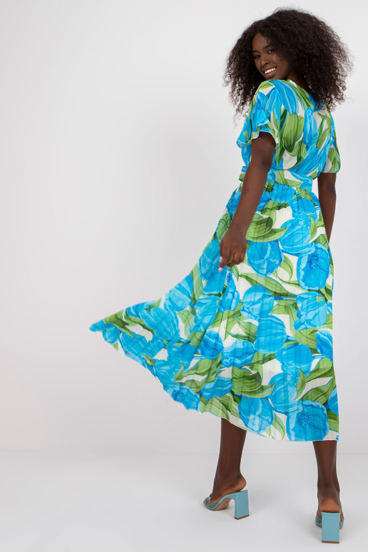 Sinise ja rohelise plisseeritud...