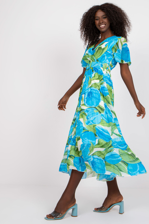 Sinise ja rohelise plisseeritud...