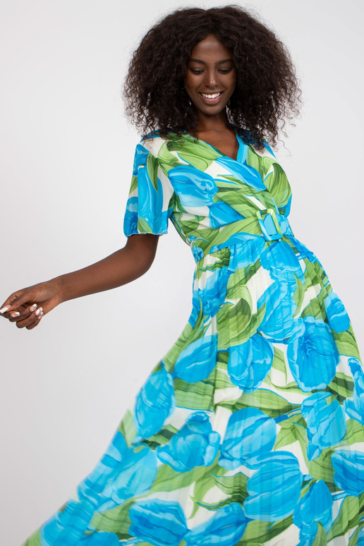 Sinise ja rohelise plisseeritud...