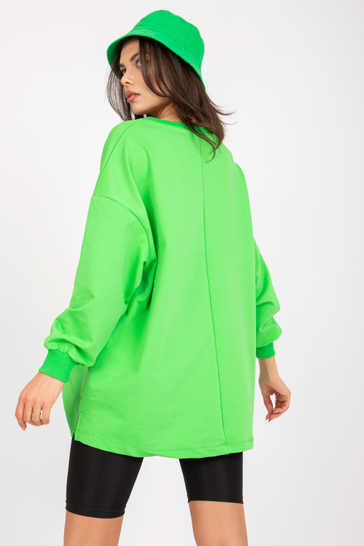 Roheline ja oranž kapuutsiga dressipluus