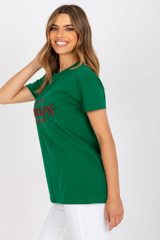 Roheline ja beež avar triibuline T-särk