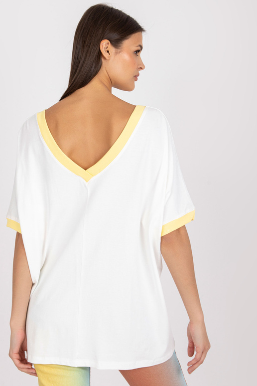 Valge ja kollane vabaaja pluus