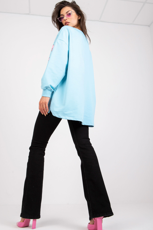 Helesinine ja roosa värvilise trükiga...