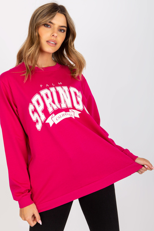 Fuksia-valge kapuutsiga dressipluus...