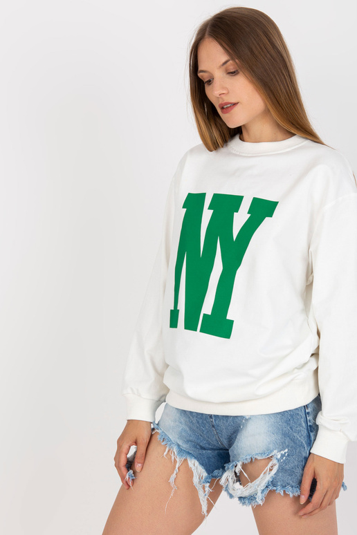 Valge puuvillase mustriga dressipluus