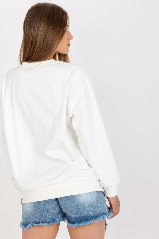 Valge puuvillase mustriga dressipluus