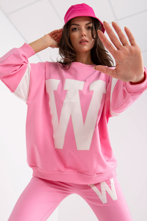 Roosa ja valge puuvillane dressikomplekt