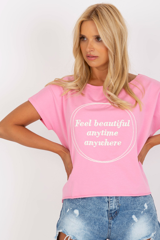 Roosa lai ühes suuruses puuvillane pluus