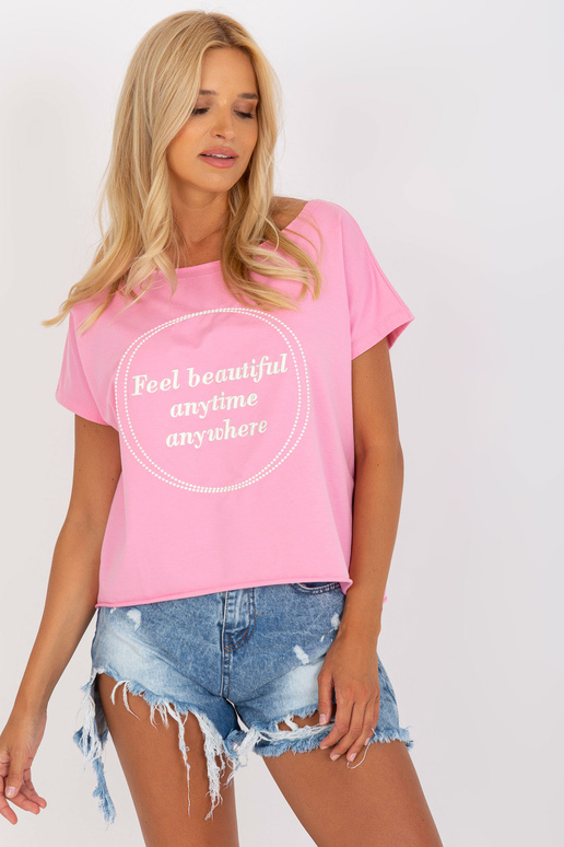 Roosa lai ühes suuruses puuvillane pluus