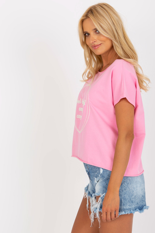 Roosa lai ühes suuruses puuvillane pluus