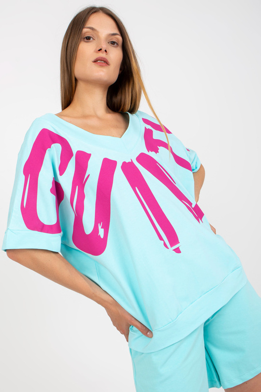 Mündiroosa avar trükiga pluus