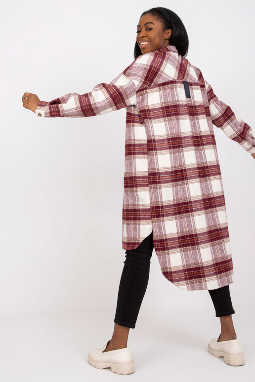 Burgundia ja valge pikk särk ühes...