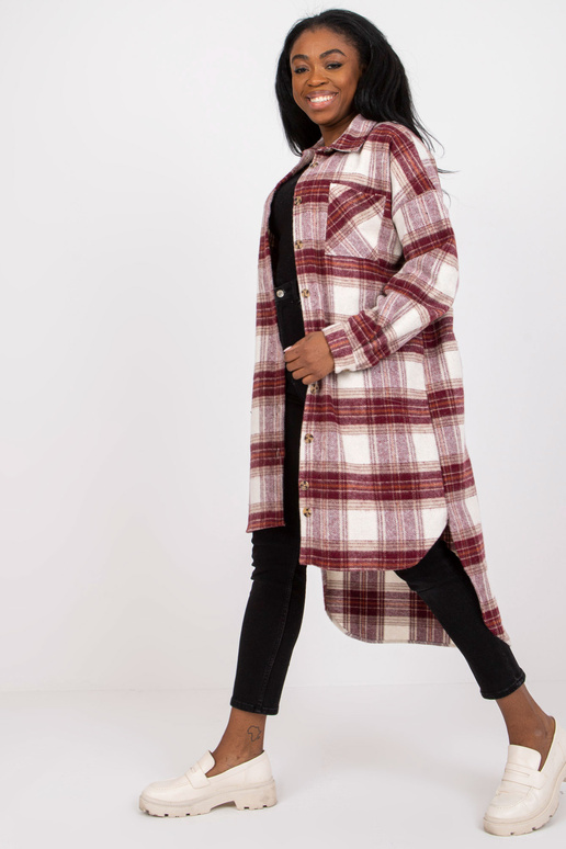 Burgundia ja valge pikk särk ühes...