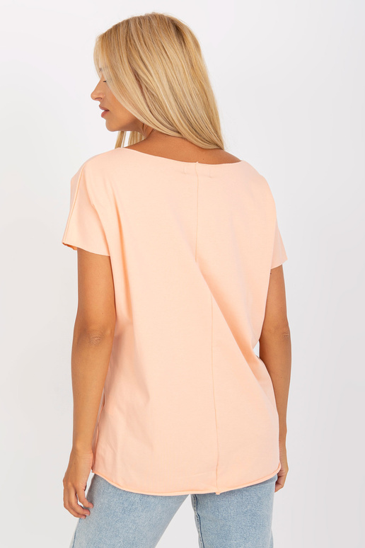 Virsikutrükiga puuvillane pluus