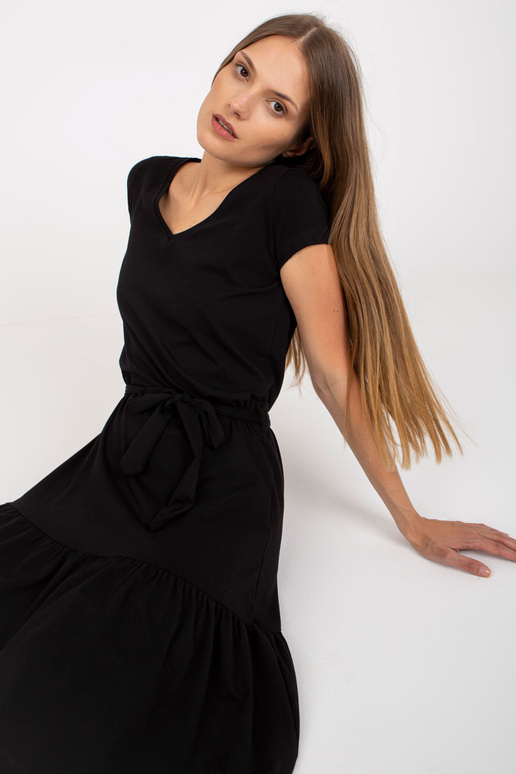 Must puuvillane põhikleit lipsuga RUE...