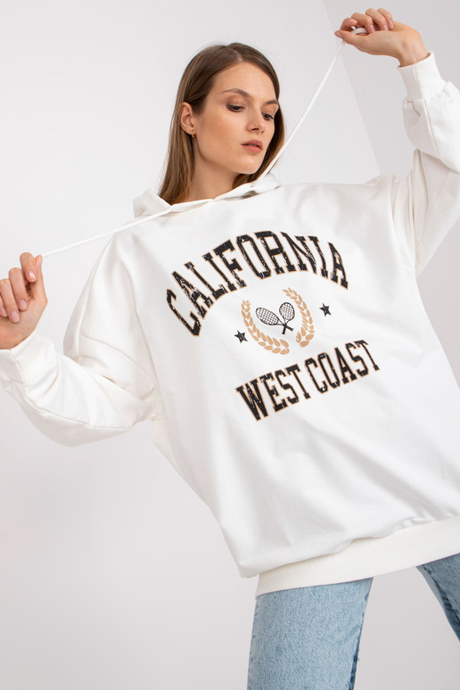 Valge ülisuure trükiga dressipluus