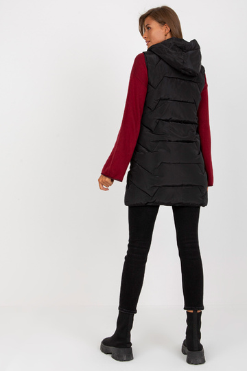 Must kapuutsiga pikk sulevest 2