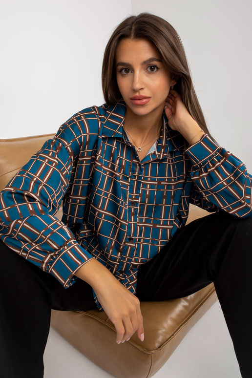 Tumesinine lahtine ruuduline särk