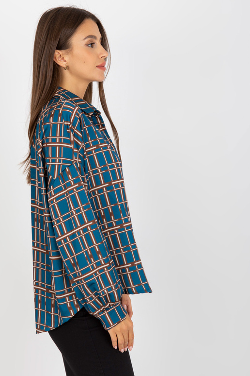 Tumesinine lahtine ruuduline särk