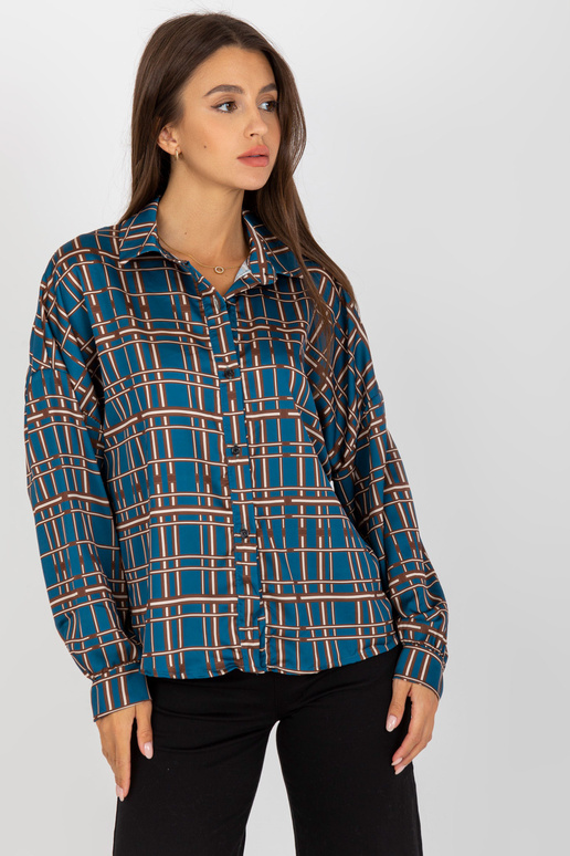 Tumesinine lahtine ruuduline särk