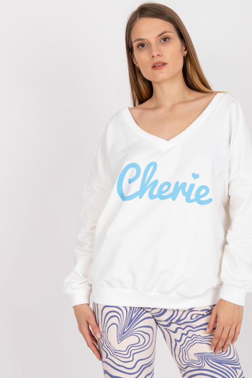 Ecru-sinine puuvillane oversize...