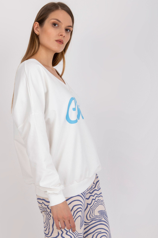 Ecru-sinine puuvillane oversize...