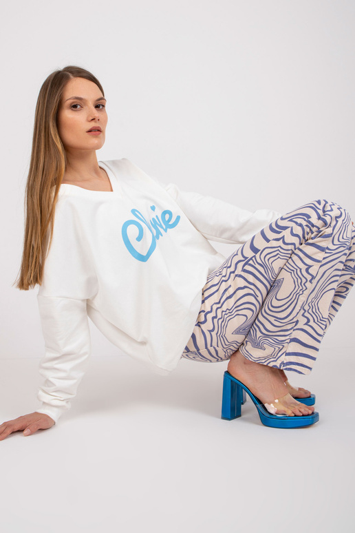 Ecru-sinine puuvillane oversize...