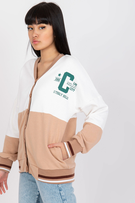 Valge kaameliga dressipluus ilma...