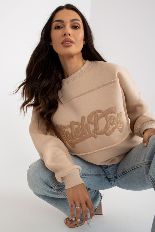 Hellbeiges Oversize-Sweatshirt ohne...