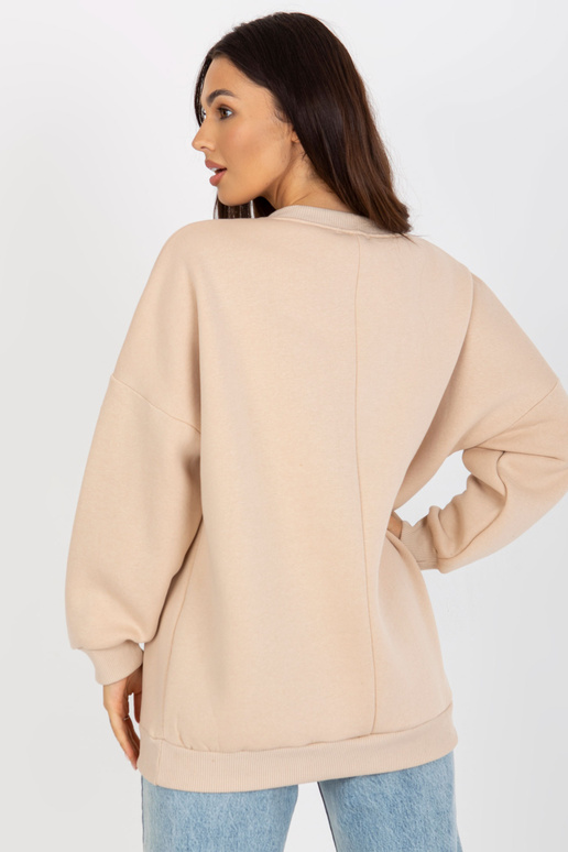 Hellbeiges Oversize-Sweatshirt ohne...