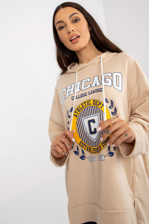 Hellbeiger Damen kapuuts Länger...