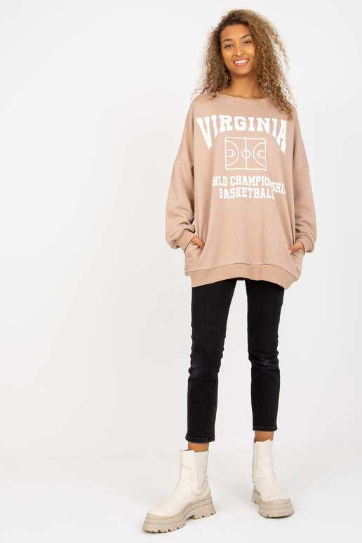 Beež lahtine naiste trükiga dressipluus