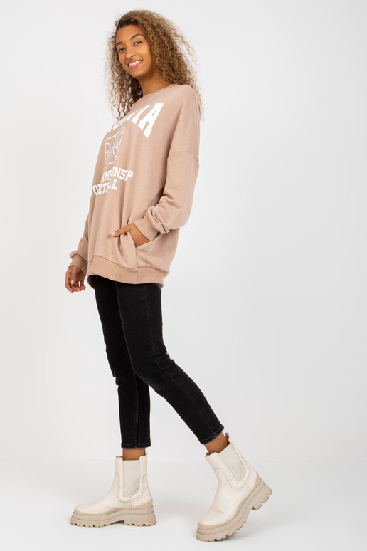 Beež lahtine naiste trükiga dressipluus