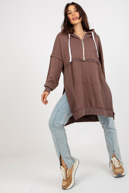 Braunes Oversize-Long-Sviitriga...
