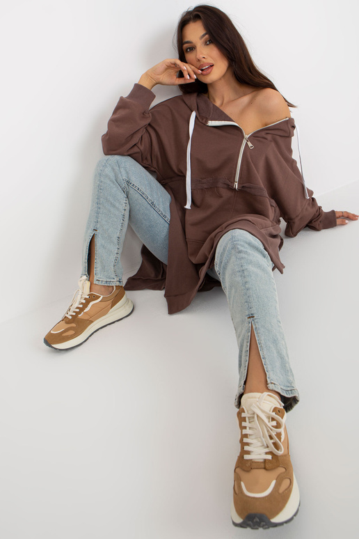 Braunes Oversize-Long-Sviitriga...