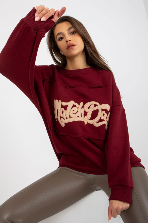 Burgunderfarbenes Sweatshirt ohne...