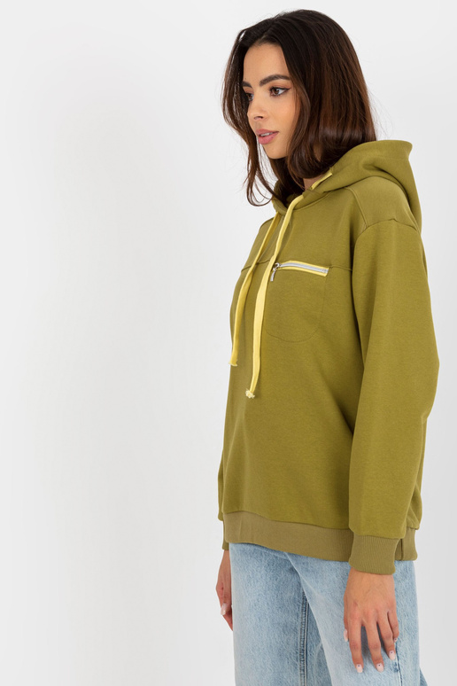 Olivfarbenesi dressipluus kapuutsiga...