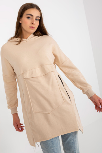 Beež pikk põhi kapuuts