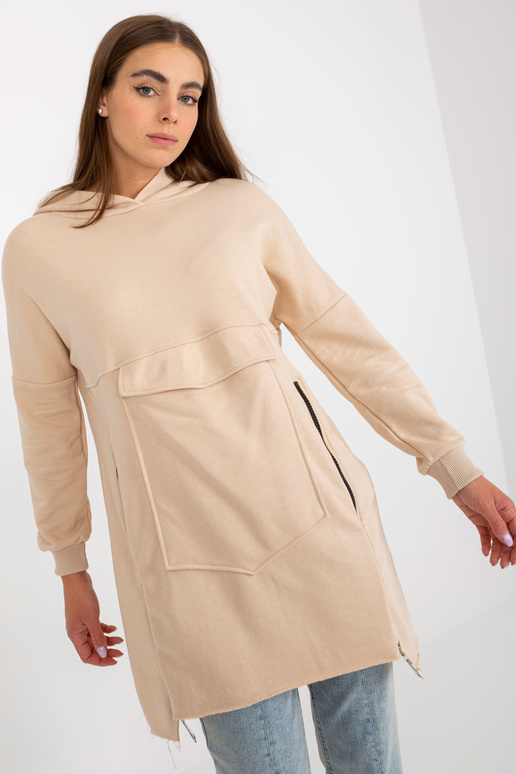 Beež pikk põhi kapuuts