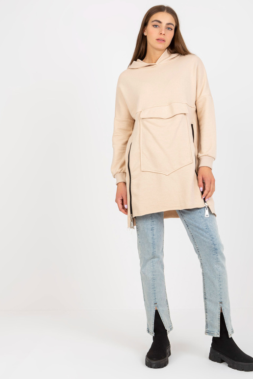 Beež pikk põhi kapuuts