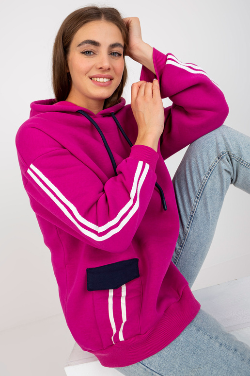 Fuksiapuuvillane kapuuts