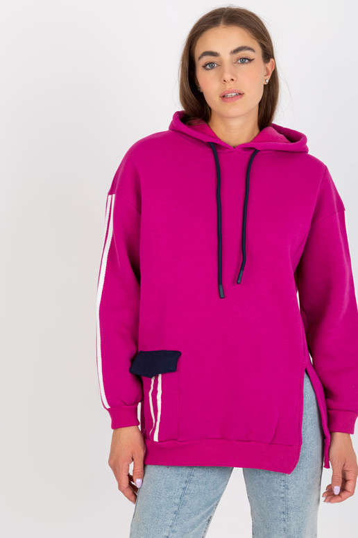 Fuksiapuuvillane kapuuts