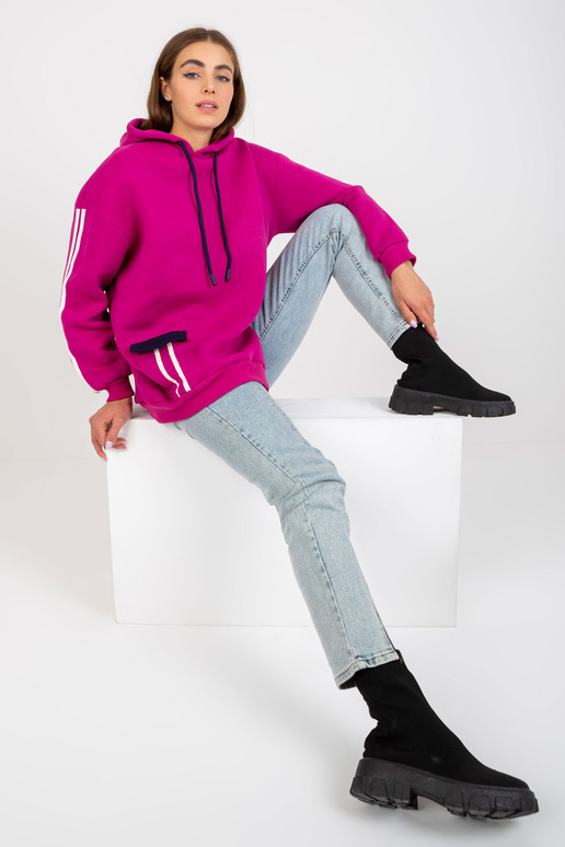 Fuksiapuuvillane kapuuts